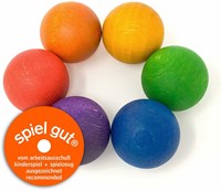 Grapat wooden balls set - 6 colours open ended play toy-2