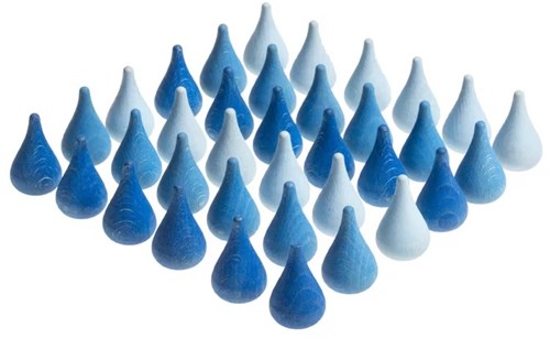 Grapat wooden mandala raindrops blue open ended toy 36 pieces