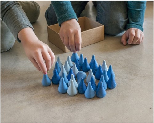 Grapat wooden mandala raindrops blue open ended toy 36 pieces-2