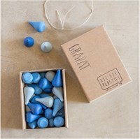 Grapat wooden mandala raindrops blue open ended toy 36 pieces-3