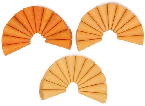Grapat wooden toy Mandala orange cones - open ended play fun-2