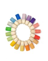 Grapat wooden figures rainbow open ended toy 18 pieces