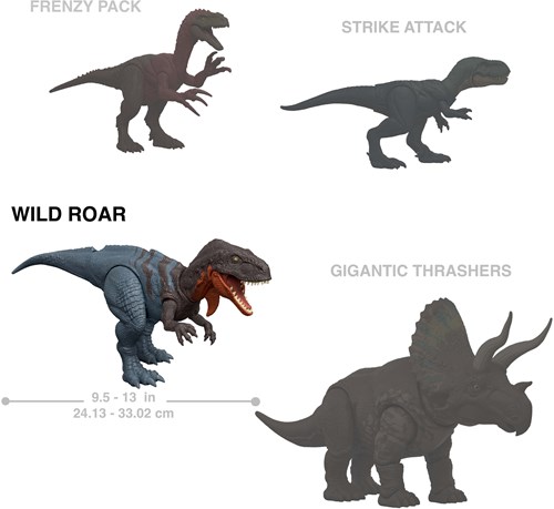 Mattel dinosaur toy Jurassic World Wild Roar Afrovenator with lights and sounds-3