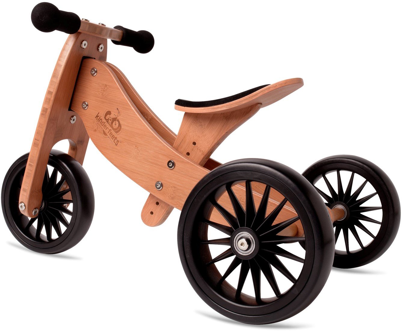 Kinderfeets 2 in 1 wooden balance bike tricycle Tiny Tot Plus bamboo