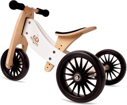 Kinderfeets 2-in-1 wooden balance bike & tricycle Tiny Tot Plus - White