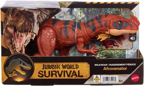Mattel dinosaur toy Jurassic World Wild Roar Afrovenator with lights and sounds-2