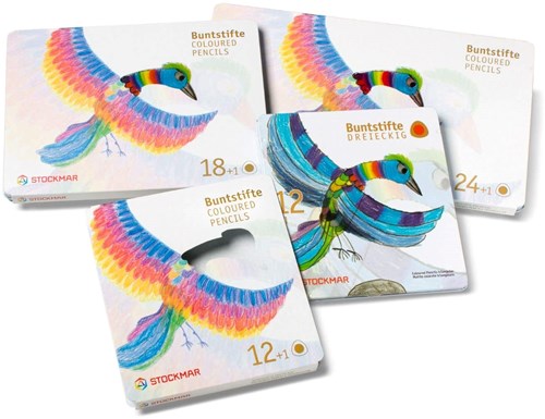 Stockmar coloured pencils set triangular FSC 18+1 colours sustainable-3