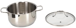Daily Home cookware set cooking pots 7-piece silver stainless steel glass