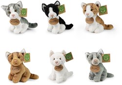 Rappa plush cat soft toy 14 cm sitting - cuddly stuffed kitten