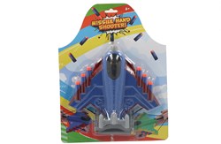 Alert launch airplane toy with foam darts - 3 pieces blue