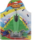 Alert launch airplane toy with foam darts - 3 pieces blue-2