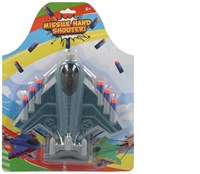 Alert launch airplane toy with foam darts - 3 pieces blue-3