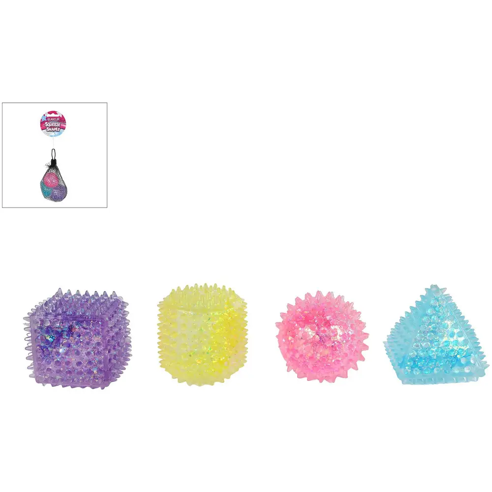 Antistress squeeze shapes toy set of 3 colorful 4cm