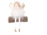 HBX natural living decorative angel pink gold on tree trunk 19cm figure