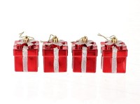 HBX natural living Christmas hanger gift set red - 4 pieces decoration