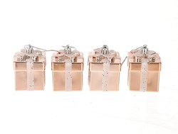 HBX natural living Christmas ornament gift set pink 4 pcs tree decoration