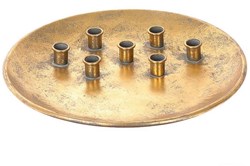 HBX natural living candle holder gold metal for 7 candles Ø30cm luxury decor