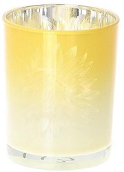HBX natural living tealight holder glass sunflower yellow modern ambiance