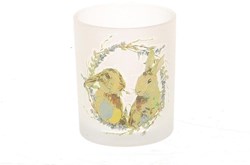 HBX natural living tealight holder rabbit white glass decoration ambience