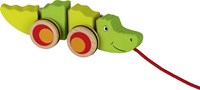 Goki wooden pull-along crocodile toy - colorful toddler play-3