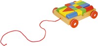 Goki Pull-along wagon - Wooden building blocks 18 pieces, FSC certified-3