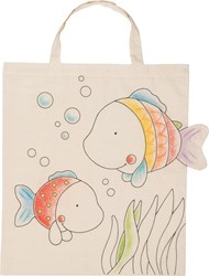 Goki cotton bag fish - shoulder bag for kids multicolor