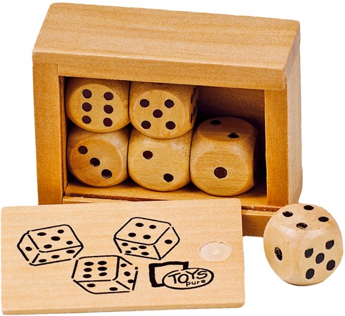 Goki dice set wood in wooden box game-2