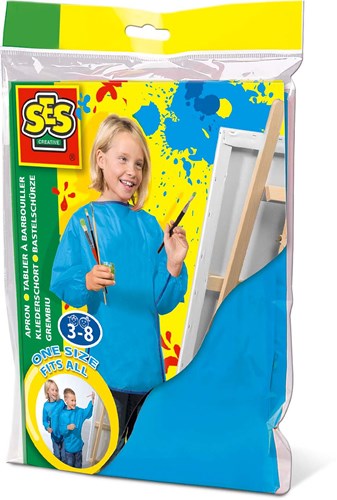 Ses painting apron waterproof kids smock blue 3-8 years creative
