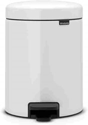 Brabantia pedal bin 5 litre white - waste bin for bathroom and toilet