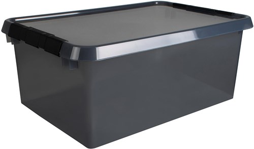 Storage box Comfortline grey black 45L plastic with lid
