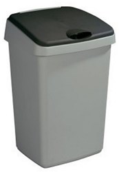 Sunware waste bin Delta 10 litre silver grey with lid - plastic