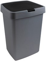 Sunware Delta waste bin trash can with flip lid 25L silver grey plastic