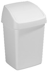 Sunware waste bin Delta with swing lid 10L white plastic