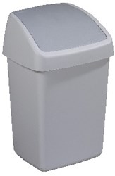 Sunware Delta waste bin 10 litre grey - swing lid - plastic