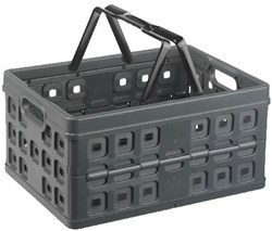 Sunware storage crate folding box with handle 32L anthracite plastic