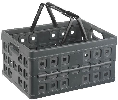 Sunware storage crate folding box with handle 32L anthracite plastic