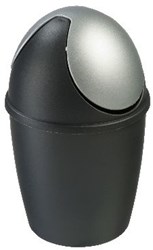 Sunware table waste bin black/silver 1.5L - compact trash can