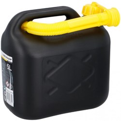 Jerrycan 5 litre black petrol-resistant plastic with spout