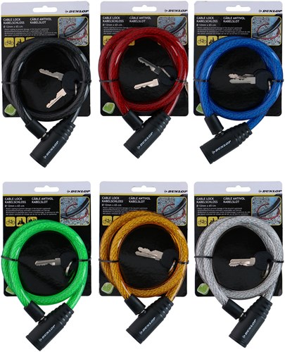 Bicycle lock cable assorted 65cm with key - colorful and strong