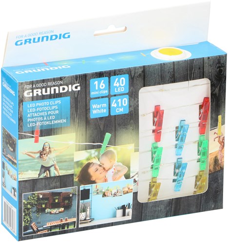 Grundig photo garland LED pegs 410cm multicolor decoration