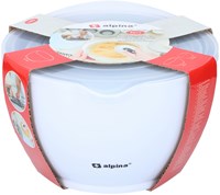 Alpina mixing bowls set with lid - 3 pieces - grey white - kitchen