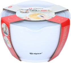 Alpina mixing bowls set with lid - 3 pieces - grey white - kitchen