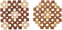 Alpina wooden pot coaster brown 19x19cm and 21cm assorted