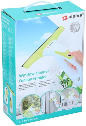Alpina electric window cleaner - Yellow - Rechargeable window wiper 30 min