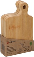 Alpina bamboo serving board multicolor set 4 pieces kitchen accessory