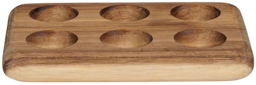 Alpina wooden egg tray for 6 eggs - stylish brown egg holder