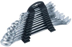 Kinzo open-end and ring spanner set tool 12-piece steel holder