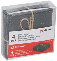 Alpina slate coasters - set of 4 - non-slip table accessory