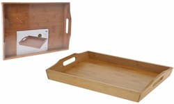 Bamboo serving tray rectangular 43x29x5 cm light brown sustainable wood