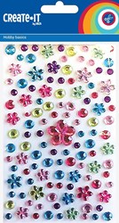 Diamantjes Flower Mix craft set multicolor - 150 pieces sparkle
